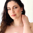 MK818 Sterling Silver String of Pearls Necklace and bracelet model