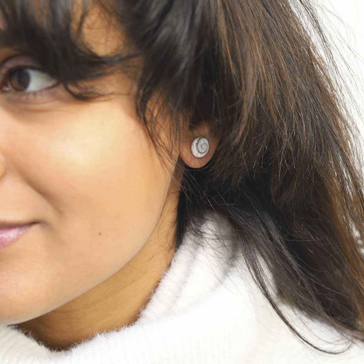 Sterling Silver Shiva Shell Stud Earrings