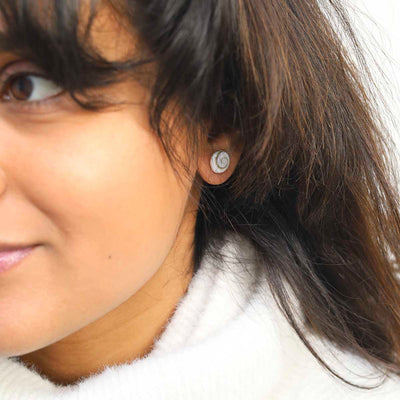 ML743 Sterling Silver Shiva Shell Stud Earrings Model