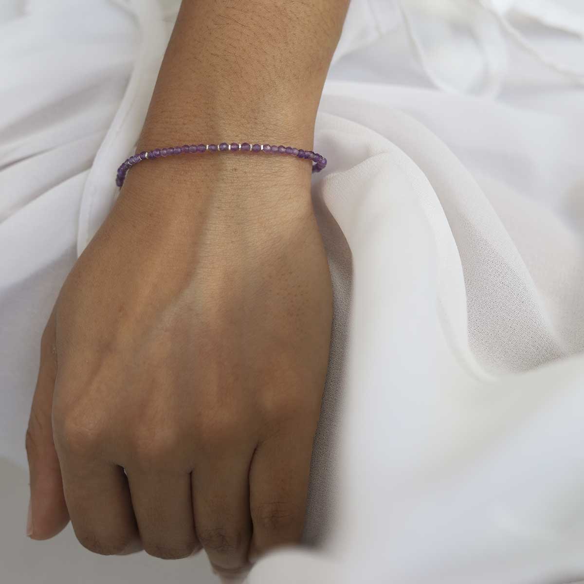 Amethyst Gemstone Beaded Bracelet