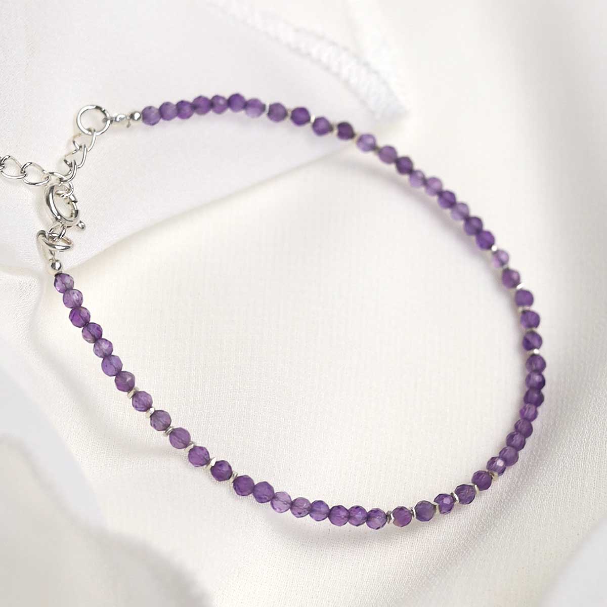 Amethyst Gemstone Beaded Bracelet