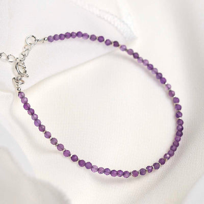 ML845B Amethyst Gemstone Beaded Bracelet 3