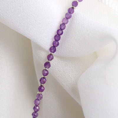ML845B Amethyst Gemstone Beaded Bracelet 5