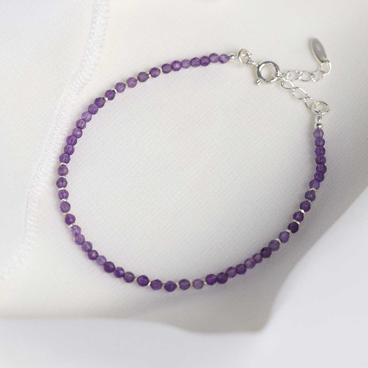 Amethyst Gemstone Beaded Bracelet