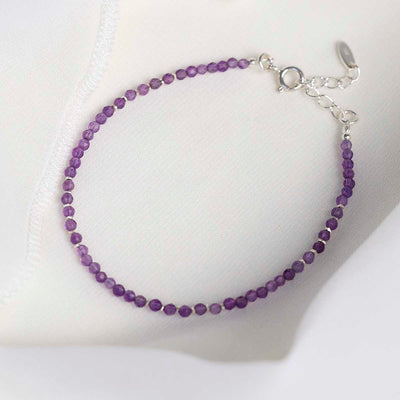 ML845B Amethyst Gemstone Beaded Bracelet 4