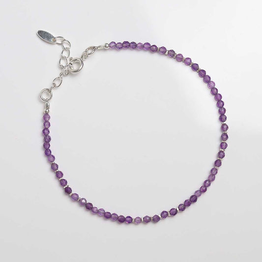 ML845B Amethyst Gemstone Beaded Bracelet 1