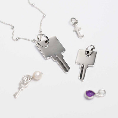 MZA057 Sterling Silver Polished Origami Crane Necklace set add ons
