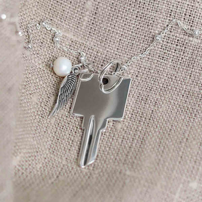 MZA057 Sterling Silver Polished Origami Crane Necklace large 2