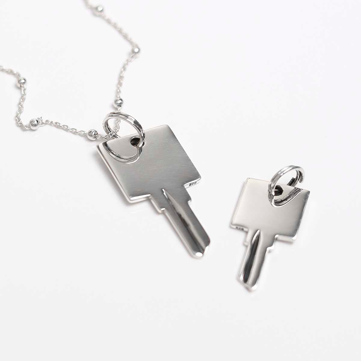 Sterling Silver Key Necklace (Large)