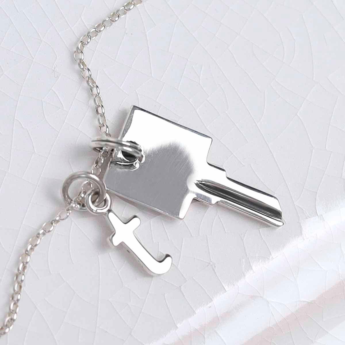 Sterling Silver Key Necklace (Small)