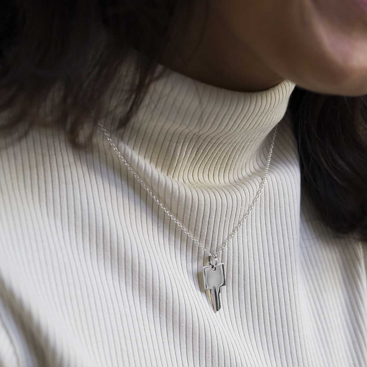 Sterling Silver Key Necklace (Small)