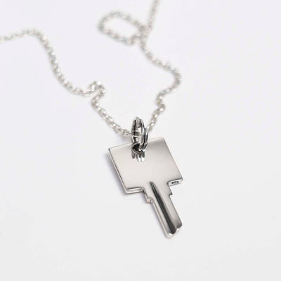 MZA056S Sterling Silver Key Necklace Small 4