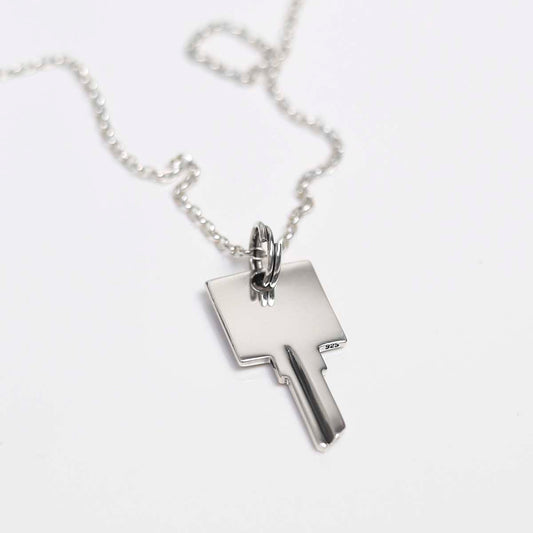 MZA056S Sterling Silver Key Necklace Small 4