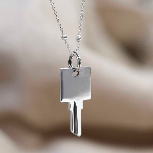 MZA056S Sterling Silver Key Necklace Small 2