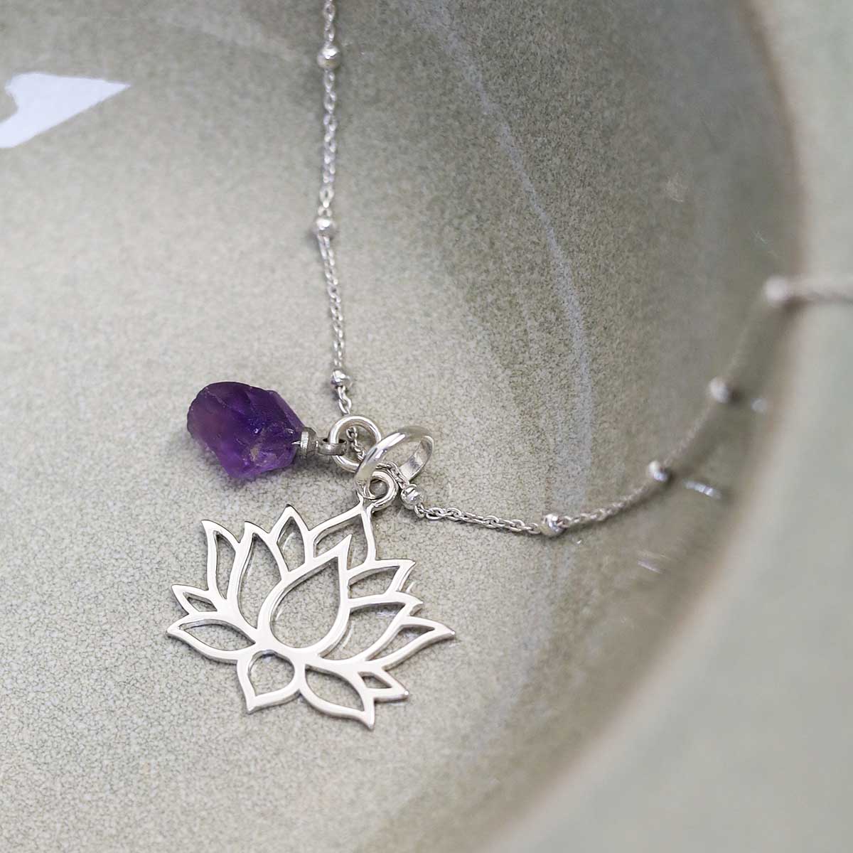 Sterling Silver Lotus Flower Necklace