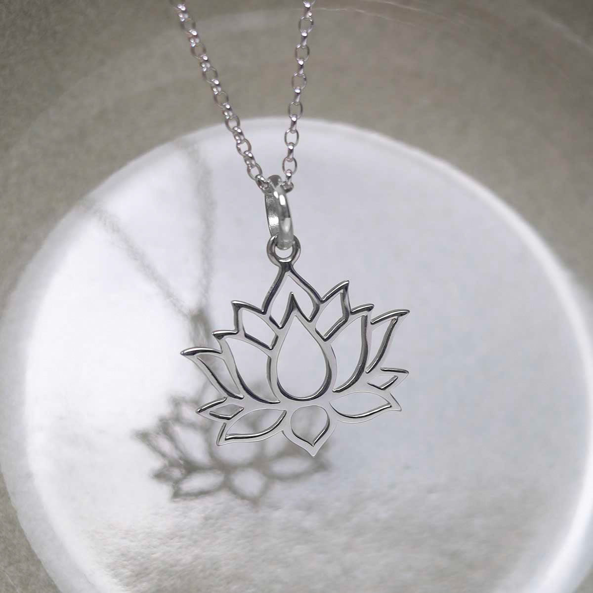 Sterling Silver Lotus Flower Necklace