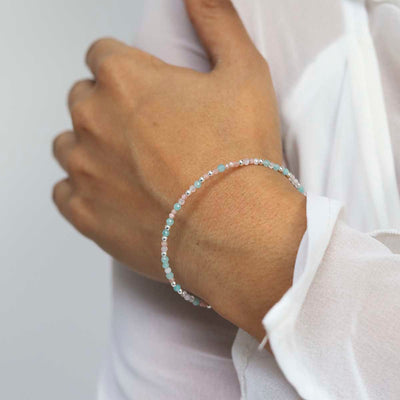 ML842B Sunrise Mixed Gemstone Beaded Bracelet Model