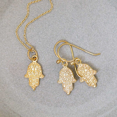 MB157PG_Gold Plated Sterling Silver Fatima Hand Necklace_set