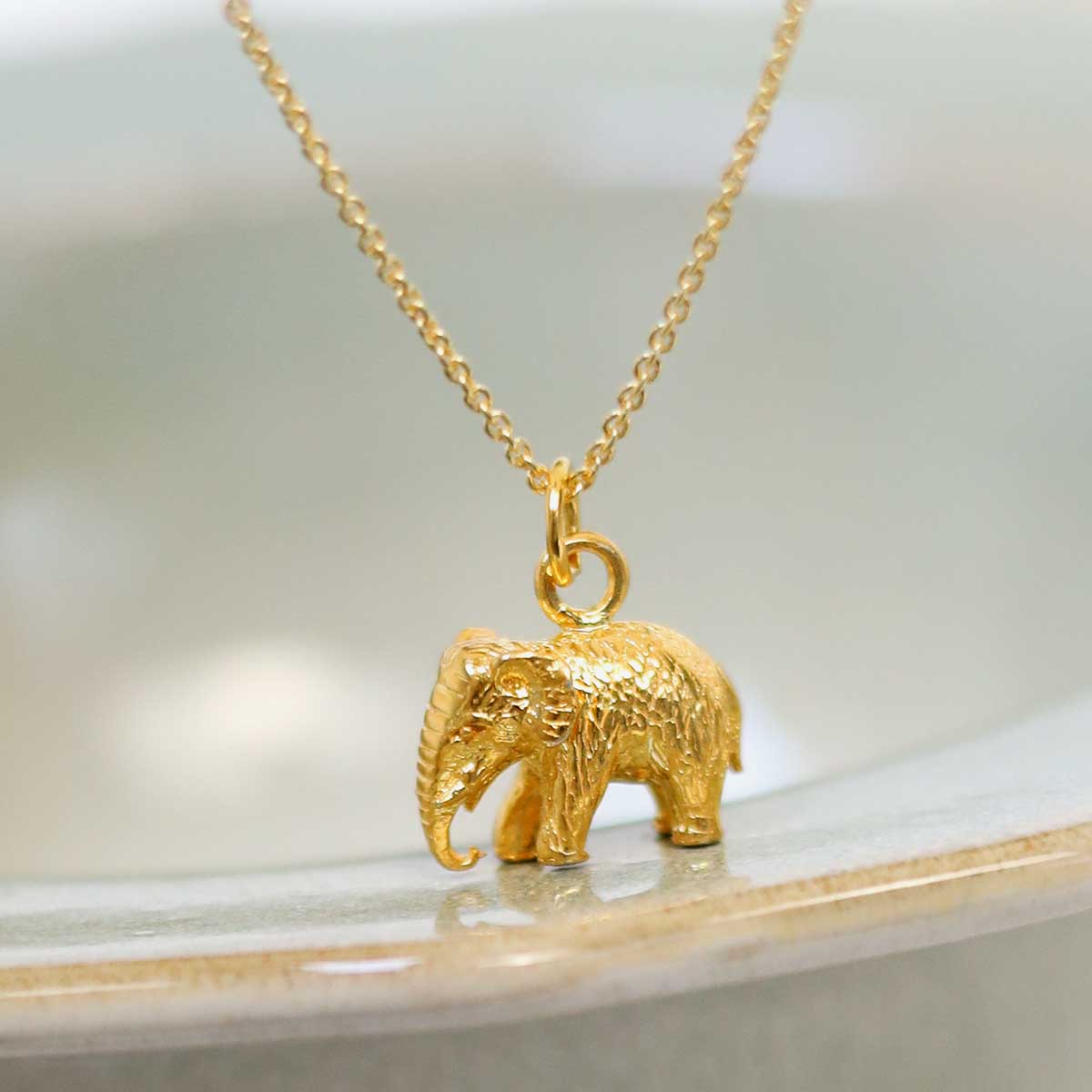 Gold Plated Sterling Silver Elephant Necklace