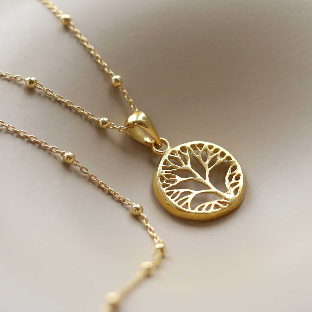 Gold Plated Sterling Silver Tree Necklace
