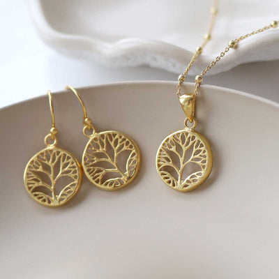 MB158PG_Gold Plated Sterling Silver Tree Necklace_set new