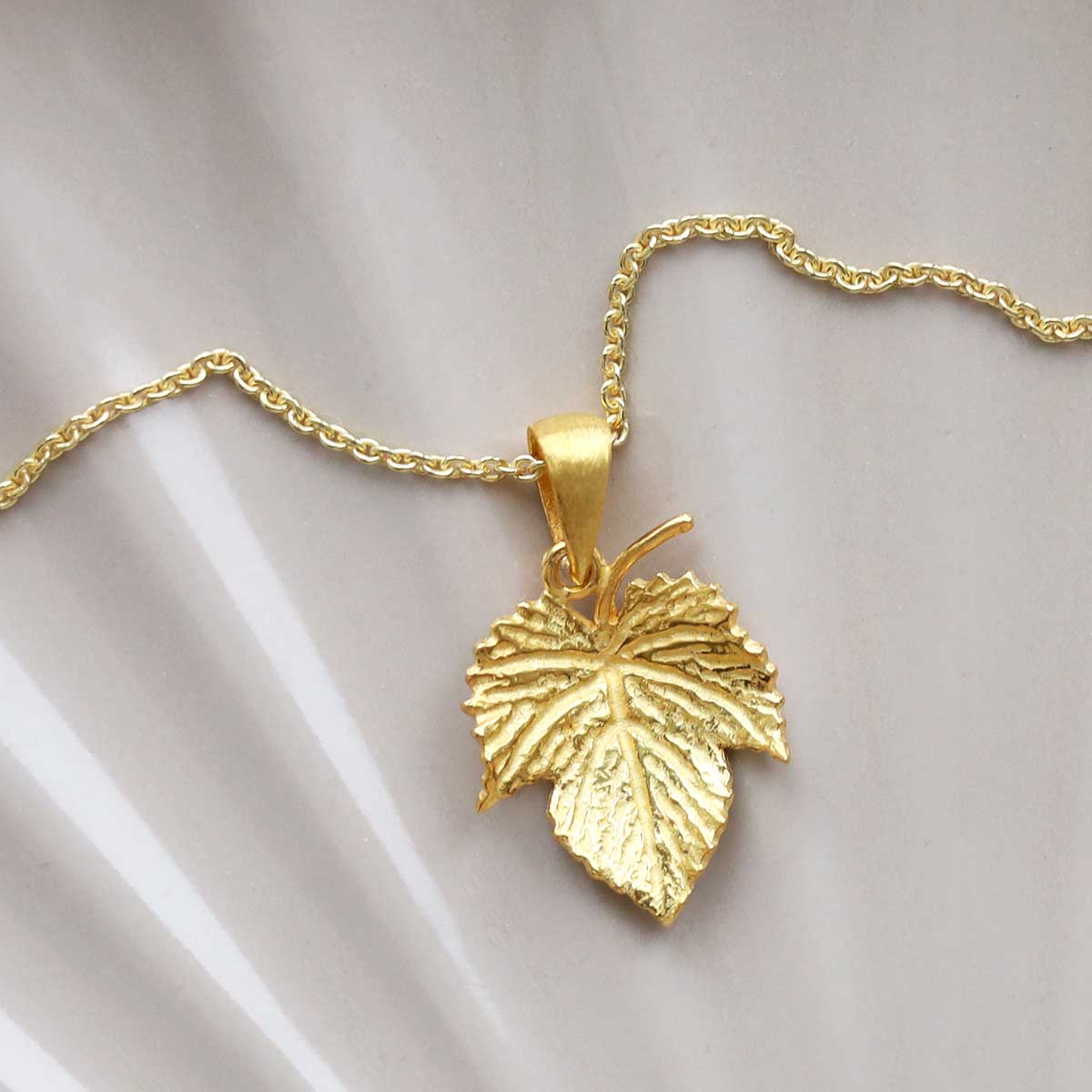 Gold Plated Sterling Silver Ivy Leaf Necklace