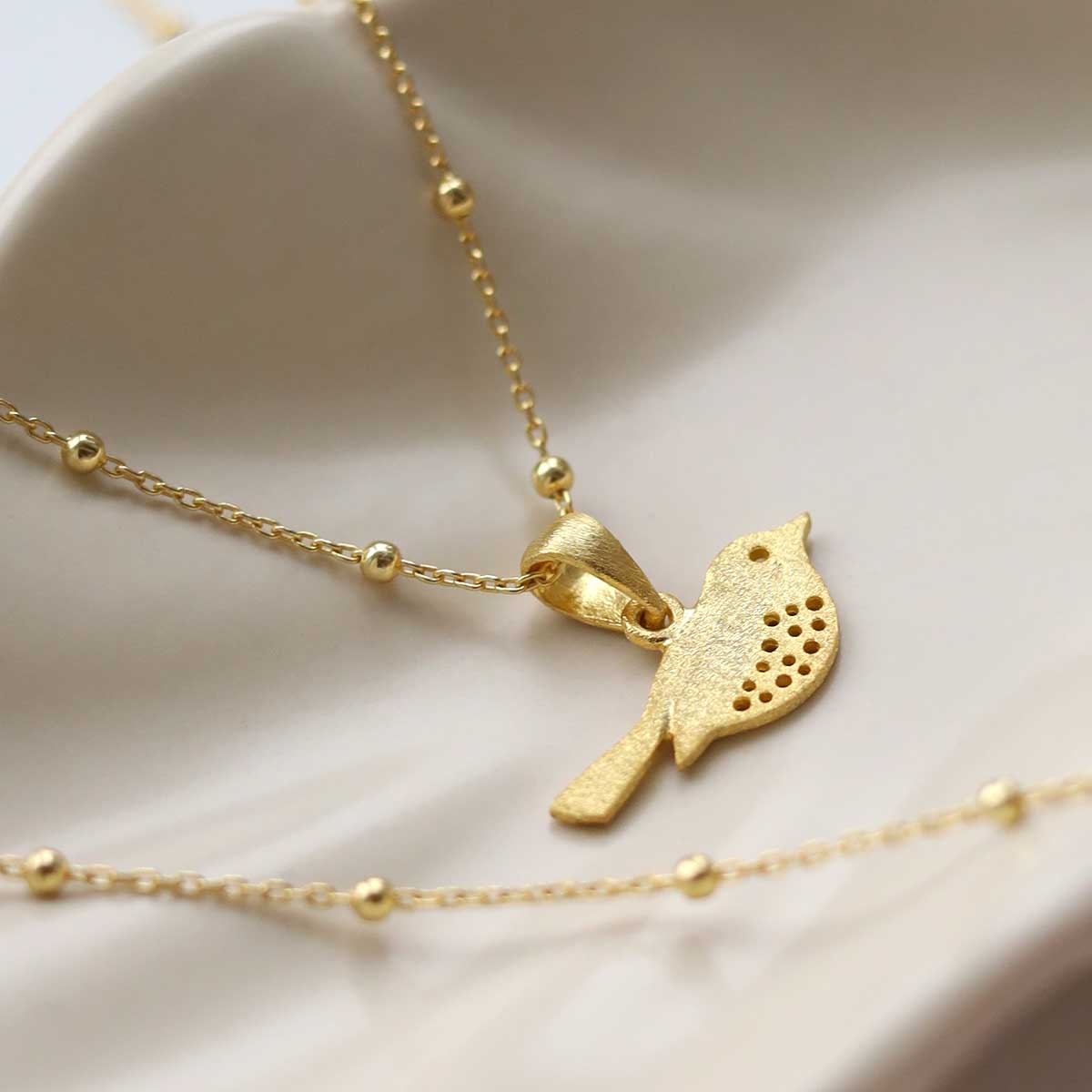 Gold Plated Sterling Silver Little Bird Necklace