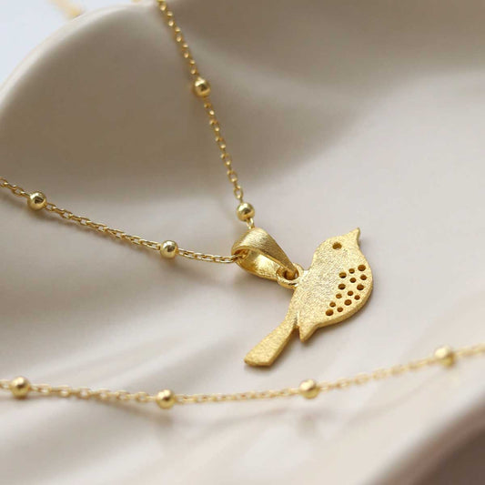 MB155PG_Gold Plated Sterling Silver Little Bird Necklace_new 2