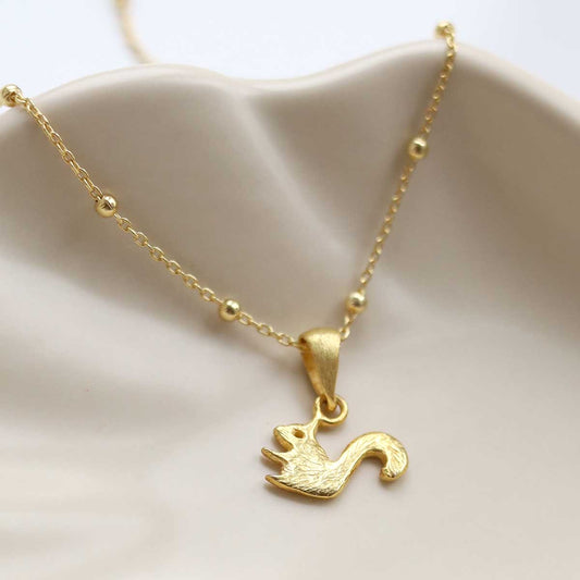 MB154PG_Gold Plated Sterling Silver Squirrel Necklace_new 2