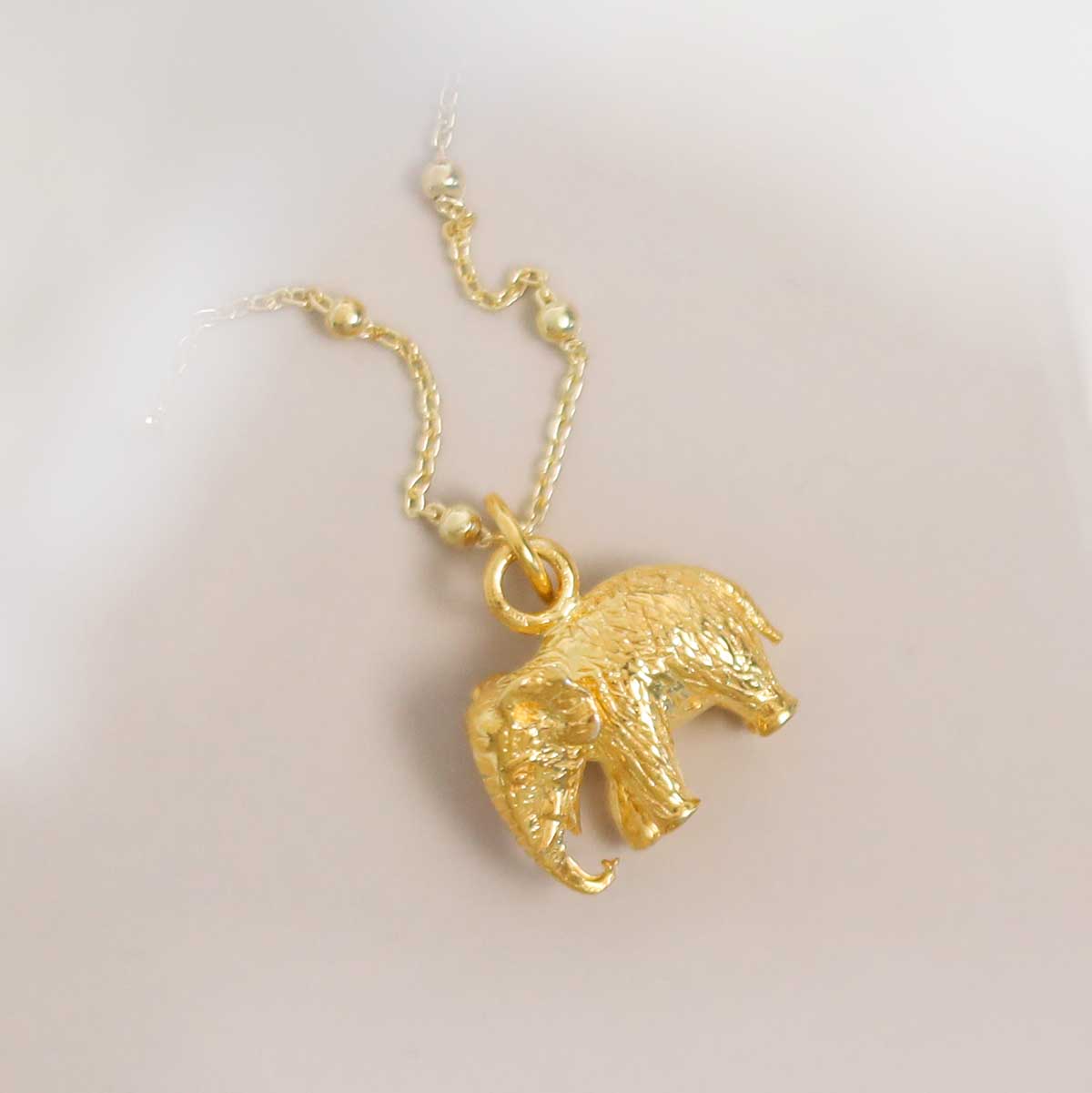 Gold Plated Sterling Silver Elephant Necklace