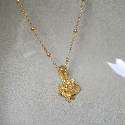 MB150PG_Gold Plated Sterling Silver Tri Flower Necklace_2