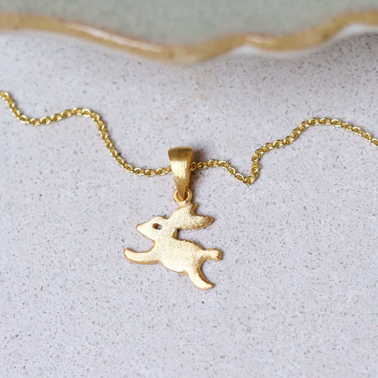 MB153PG_Gold Plated Sterling Silver Bouncing Bunny Necklace_2 new