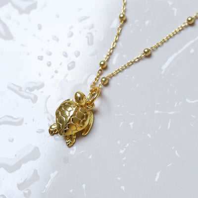 MB165PG_Gold Plated Sterling Silver Turtle Necklace_2