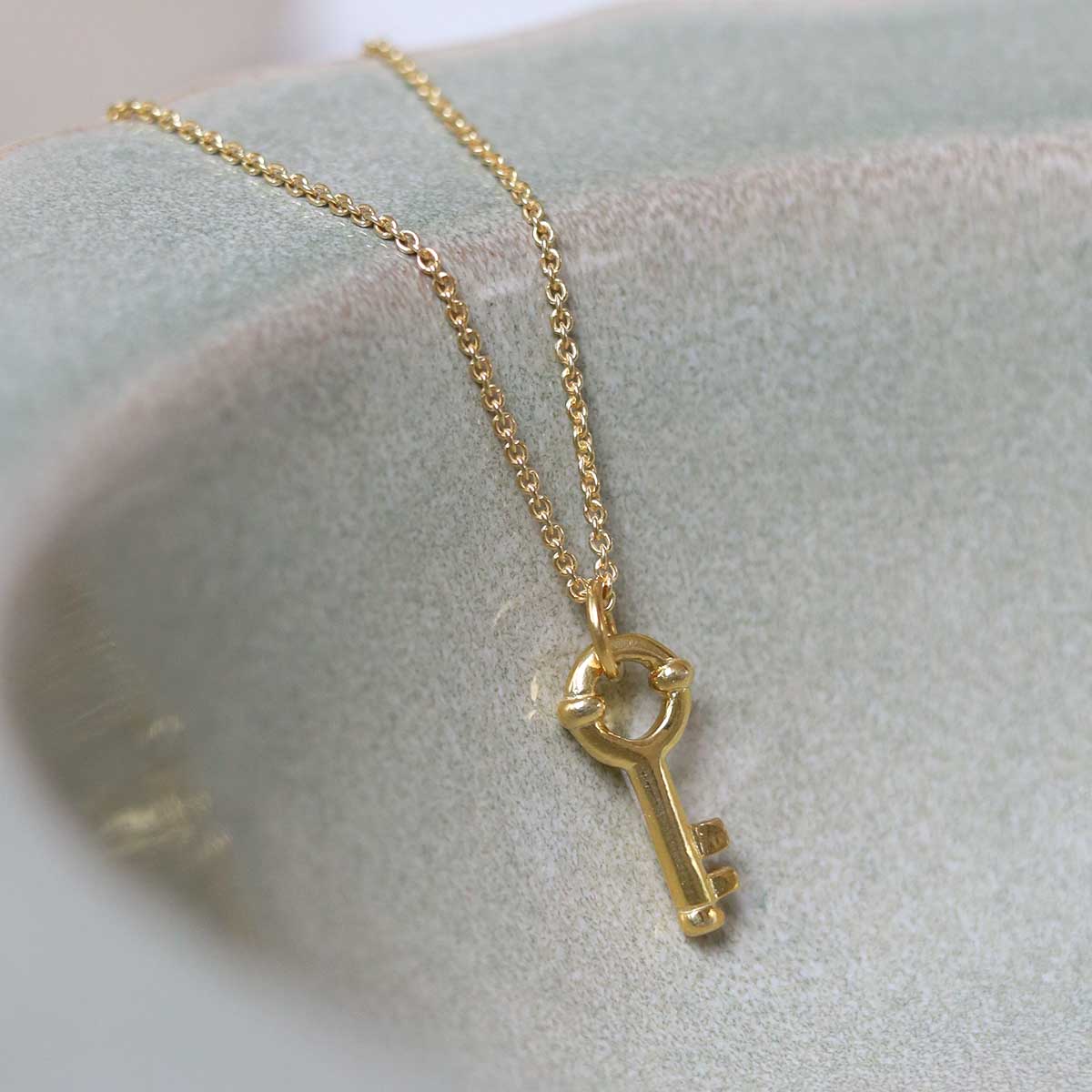 Gold Plated Sterling Silver Key Necklace