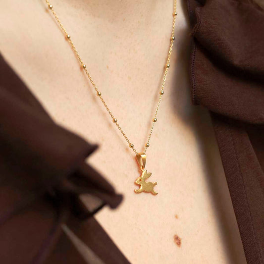 MB153PG_Gold Plated Sterling Silver Bouncing Bunny Necklace_new