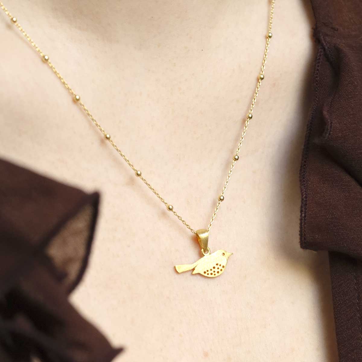 Gold Plated Sterling Silver Little Bird Necklace