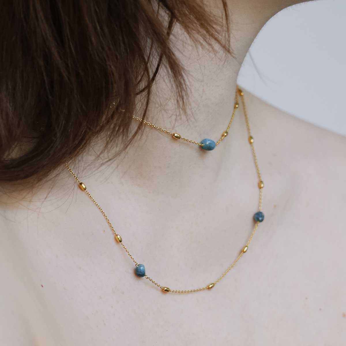 Sterling Silver Gold Plated Apatite Necklace / Bracelet
