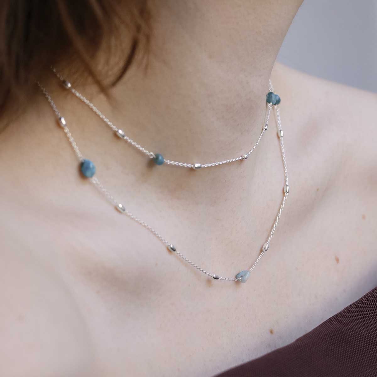 Sterling Silver Apatite Necklace/Bracelet