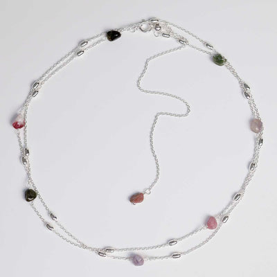MT08_Sterling Silver Multicolour Tourmaline Necklace:Bracelet_3