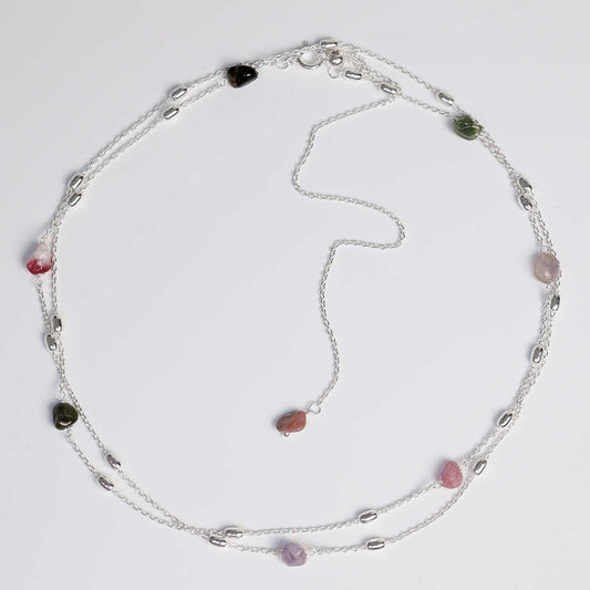 MT08_Sterling Silver Multicolour Tourmaline Necklace:Bracelet_3