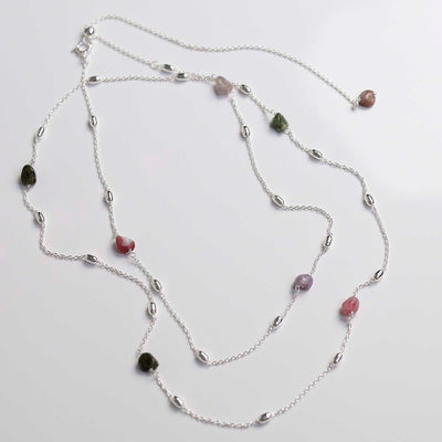 MT08_Sterling Silver Multicolour Tourmaline Necklace:Bracelet_2