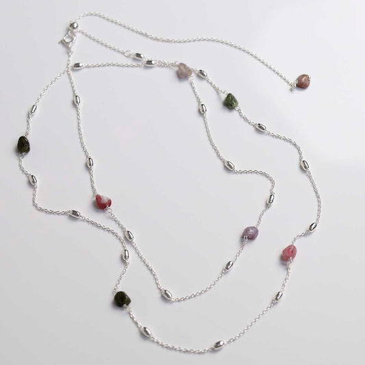 MT08_Sterling Silver Multicolour Tourmaline Necklace:Bracelet_2