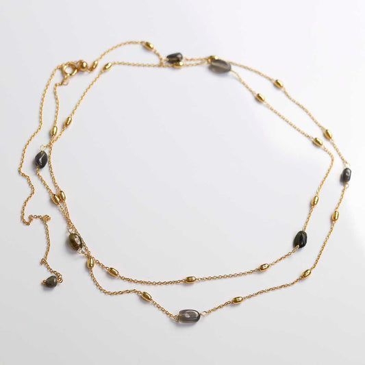 MT02_Sterling Silver Gold Plated Labradorite Necklace:Bracelet_3