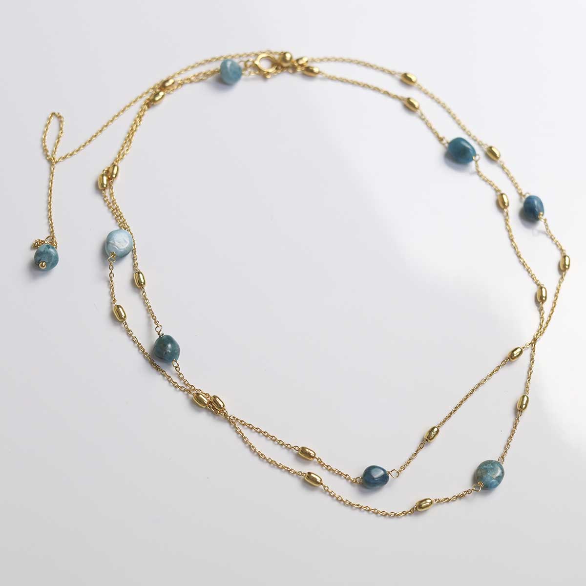 Sterling Silver Gold Plated Apatite Necklace / Bracelet