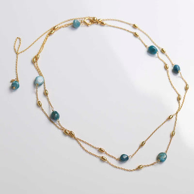 MT03_Sterling Silver Gold Plated Apatite Necklace:Bracelet_2