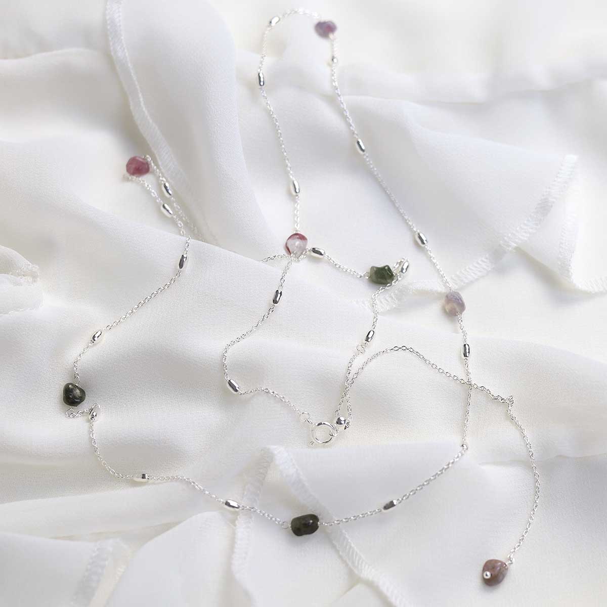 Sterling Silver Multicolour Tourmaline Necklace / Bracelet
