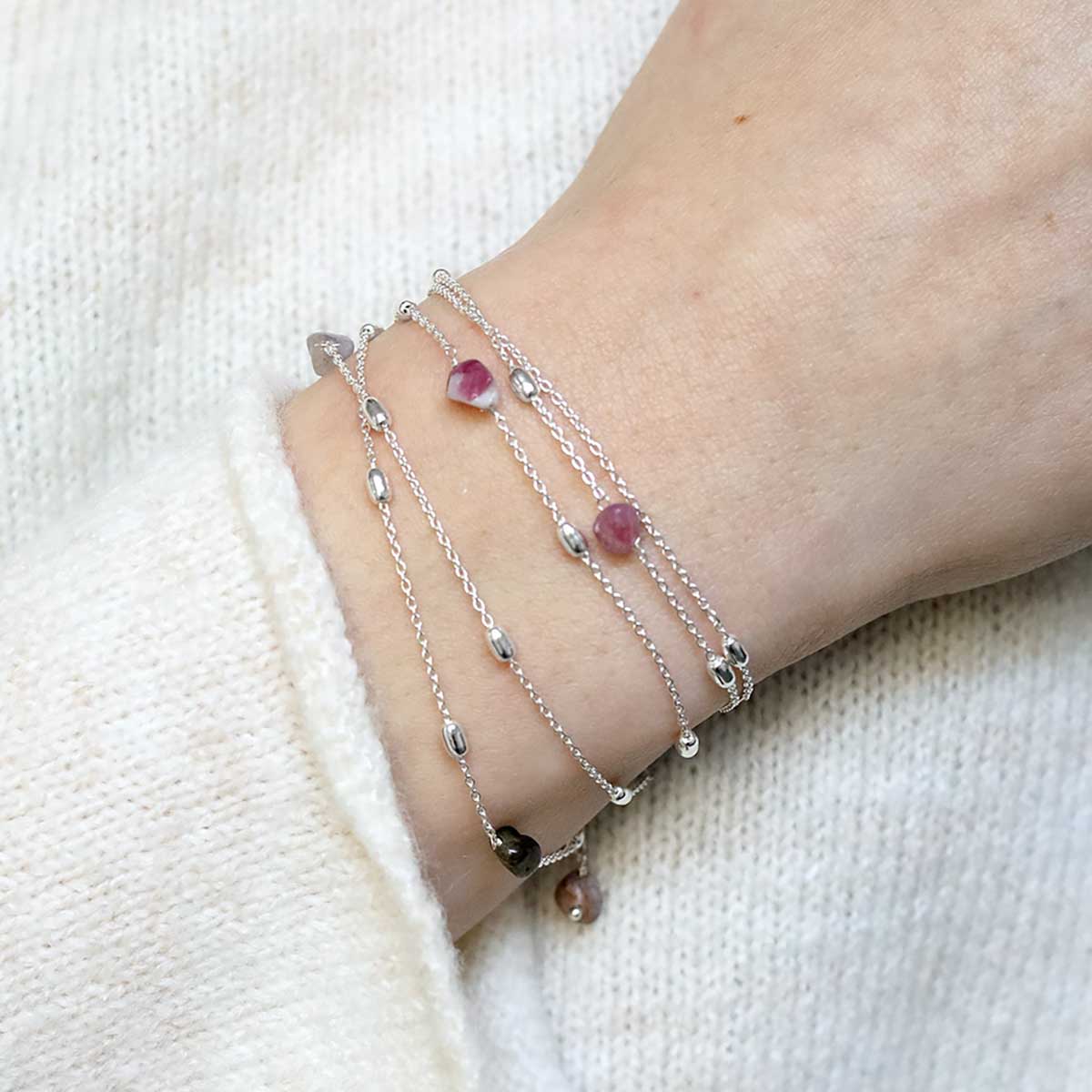 Sterling Silver Multicolour Tourmaline Necklace / Bracelet