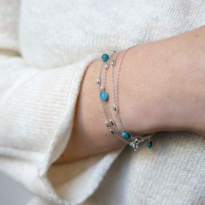 MT07_Sterling Silver Apatite Necklace:Bracelet_Model 2