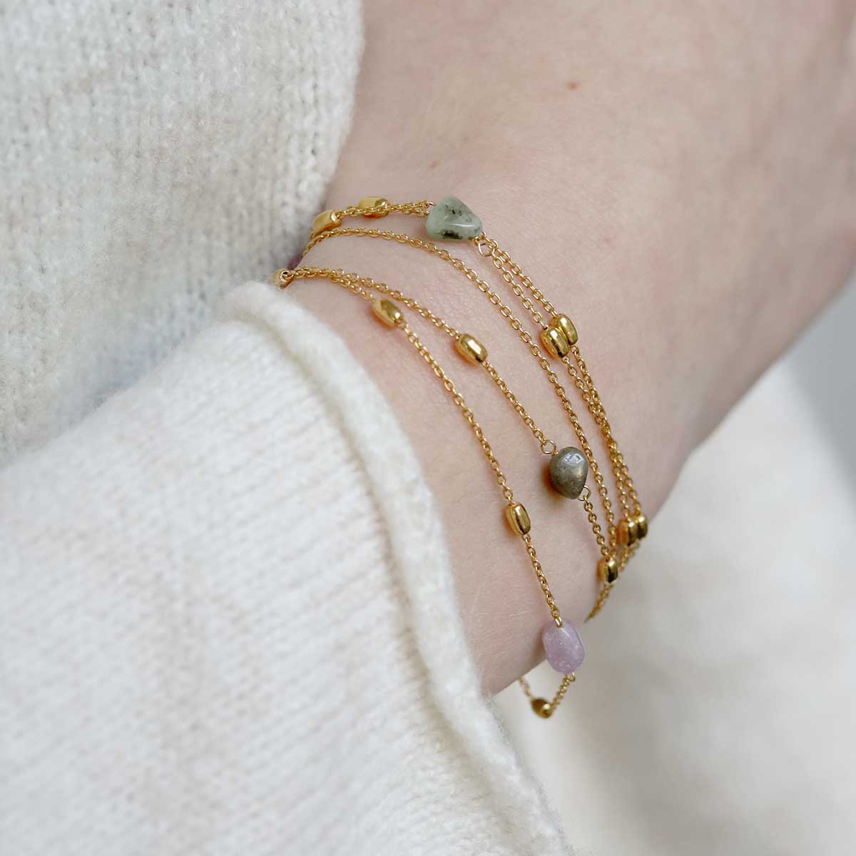 Sterling Silver Gold Plated Multicolour Tourmaline Necklace / Bracelet