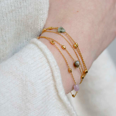 MT04_Sterling Silver Gold Plated Multicolour Tourmaline Necklace:Bracelet_Model_2